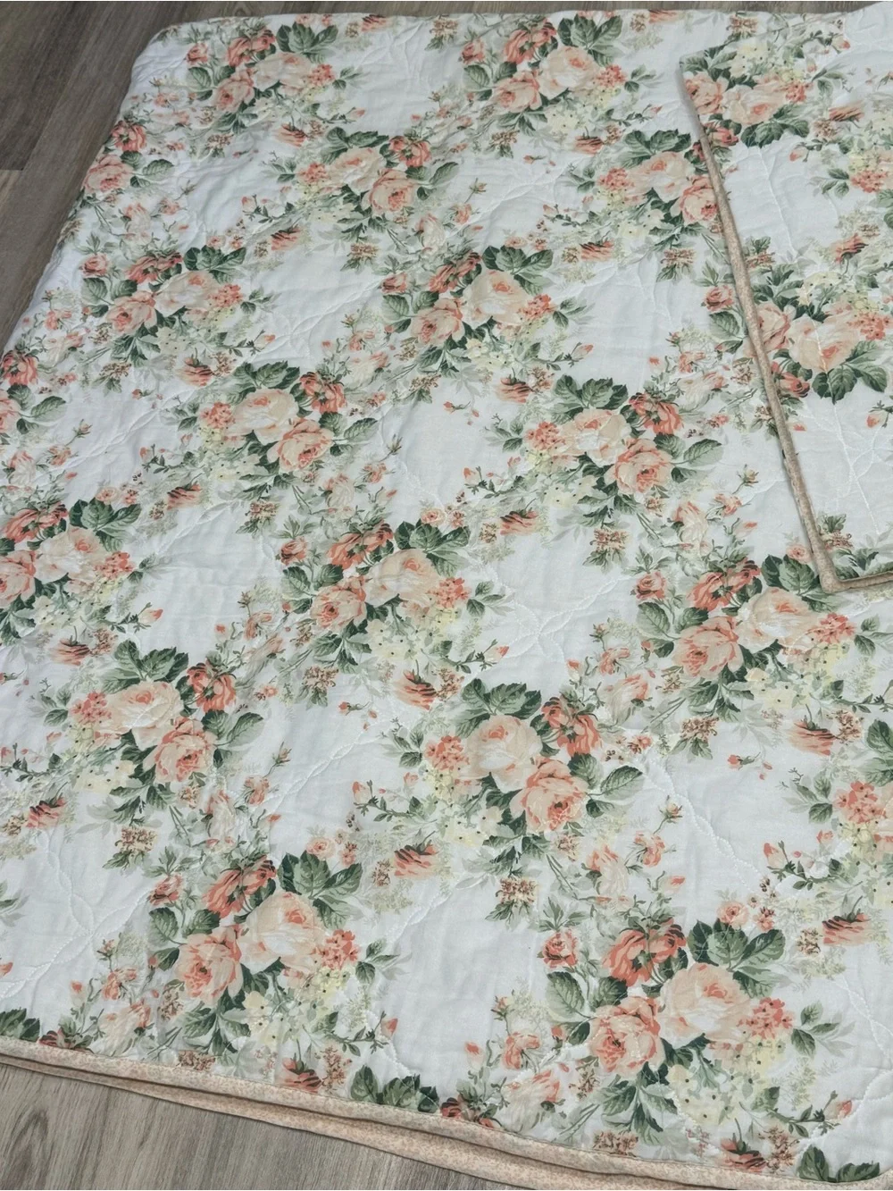 Vintage Laura Ashley for Revman Floral Twin Quilt & Sham Cotton Rare